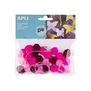 b.pompones-tonos-rosa-collares-25u-papelería-telli