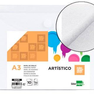 papel-dibujo-liderpapel-artistico-297x420mm-130g/m2-sin-recuadro-pack-de-10-papelería-telli