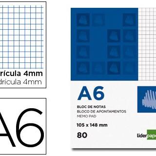 bloc-notas-liderpapel-cuadro-4mm-a6-80-hojas-60g/m2-perforado-papelería-telli