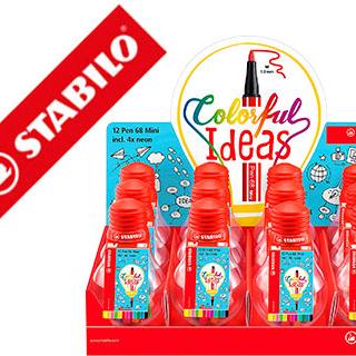 rotuladores-stabilo-colorful-ideas-unid.acuarelable-mini-pen-68-expositor-12-estuche-bombilla-12-c.--papelería-telli