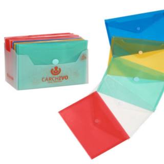 sobres-pp-tamaño-cuartilla-c/velcro-transparente-carchivo-papelería-telli