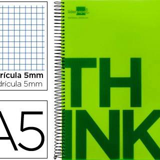 cuaderno-espiral-micro-a-5-160h-5mm-5-colores-29571-verde-papelería-telli