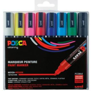 estuche-de-8-rotuladores-posca-pc5m-colores-basicos-papelería-telli