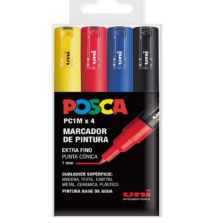 rotuladores-uni-posca-pc1m--estuche-4-colores-basicos-papelería-telli