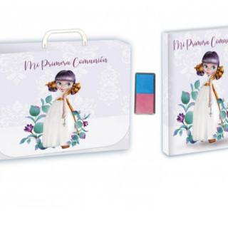libro-comunion-huella-niña-hojas-+-maletin---papelería-telli