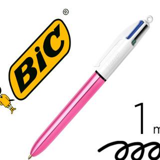boligrafo-bic-cuatro-colores-shine-rosa-punta-de-1-mm-papelería-telli