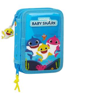 plumier-doble-pequeño-28-pcs-baby-shark--papelería-telli
