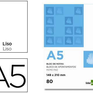 bloc-notas-liderpapel-liso-a5-80-hojas-60g/m2-perforado-papelería-telli
