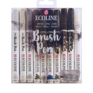 ecoline-brush-pen-set-de-10-gris-papelería-telli