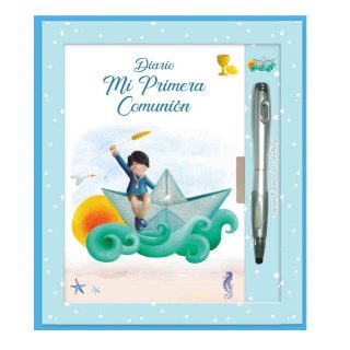 diario-comunion-niño+-boligrafo-barco-papel-chico-papelería-telli