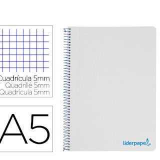 cuaderno-espiral-liderpapel-a5-micro-wonder-gris-plastico-120h-90g-cuadro-5mm-5-bandas-6-taladro-papelería-telli
