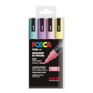 estuche-de-4-rotuladores-posca-pc5m-pastel-papelería-telli