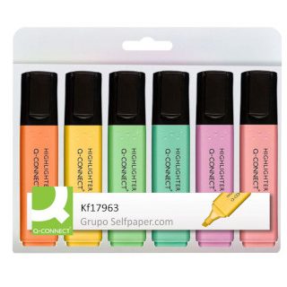 rotulador-q-connect-fluorescente-pastel-punta-biselada-estuche-de-6-unidades-colores-surtidos-papelería-telli