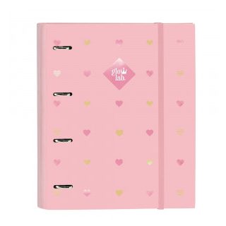 carpeta-4-anillas-35-mm-c/recambio-glowlab-hearts-papelería-telli