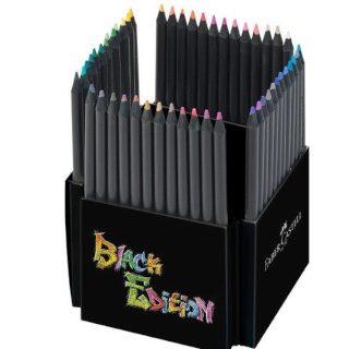 lapices-colores-faber-castell-con-estuche-carton-50-udes.-black-edition-papelería-telli