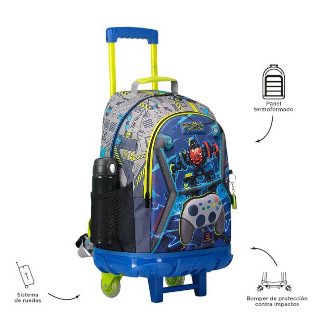 mochila-totto-escolar-con-ruedas-grande-de-videojuegos-papelería-telli