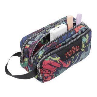 estuche-tres-cremalleras-totto-multiusos-graffiti-papelería-telli