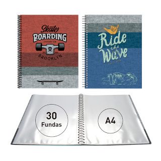 carpeta-30-fundas-espiral.-c/goma-riders-surtido-papelería-telli