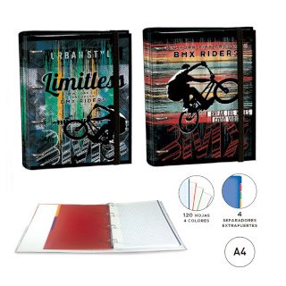 carpeta-ringbook-a4-4-anillas-120h--c/separadores-bmx-surtido-papelería-telli