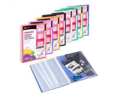 carpeta-archivex-star-canguro-80-fundas-espiral-azul-papelería-telli