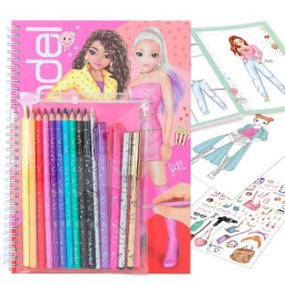 libro-de-colorear-top-model-con-set-de-colores-papelería-telli