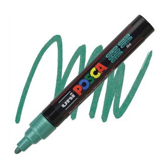 rotulador-posca-pc5m-verde-metalico-papelería-telli