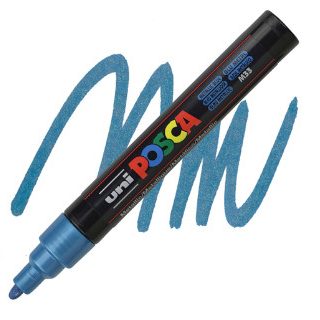 rotulador-posca-pc5m-azul-metalico-papelería-telli
