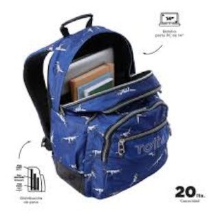 mochila-escolar-totto-rayol-azul-dinosaurios-papelería-telli