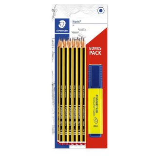 lapices-staedtler-n.-2-caja-12u-+-1-rotulador-fluorescente-amarillo-papelería-telli