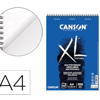 bloc-dibujo-acuarela-canson-xl-mix-media-grano-medio-din-a4-microperforado-espiral-21x29-7-cm-30-ho-papelería-telli