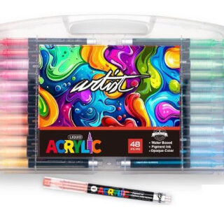 estuche-48-rotuladores-acrilico-artist-pincel-papelería-telli