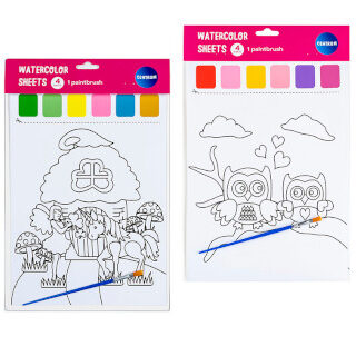 laminas-colorear-acuarela-a4-+-pincel-pqte.-4-udes-papelería-telli