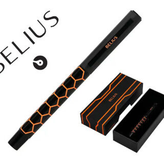boligrafo-belius-legacy-aluminio-hexagono-naranja-cuerpo-negro-papelería-telli