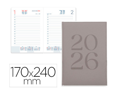 agenda-liderpapel-creta-17x24-2026-d/p-gris-papelería-telli