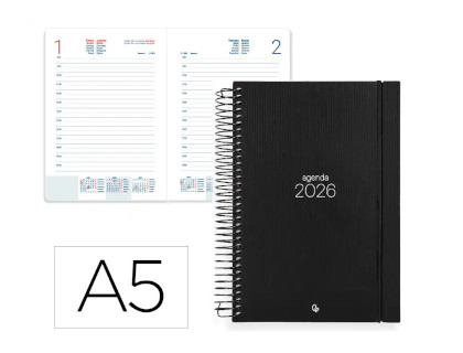 agenda-liderpapel-espiral-olbia-a5-2026-d/p-negro-papelería-telli