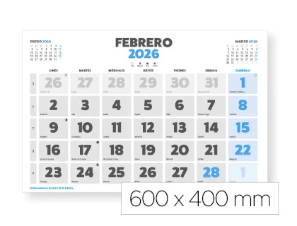 calendario-engomado-pared-liderpapel-clasico-2026-60x40-papelería-telli
