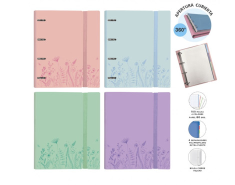 carpeta-ringbook-a4-35mm-pp-rigido-foam-c/rec-360-spring-surtidos-papelería-telli