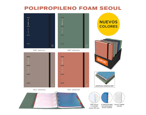 carpeta-ringbook-a4-35mm-pp-rigido-foam-c/rec-360-seoul-surtidos-papelería-telli