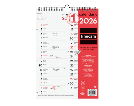 calendario-pared-2026-dos-columnas-escribir-m-papelería-telli