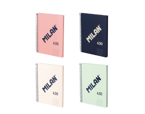cuaderno-espiral-milan-430-a4-t/d-cuadros-5-mm-120-hojas-95-grs.-rosa-papelería-telli