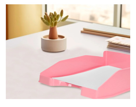 bandeja-sobremesa--plastico-q-connect-rosa-pastel-opaco-papelería-telli