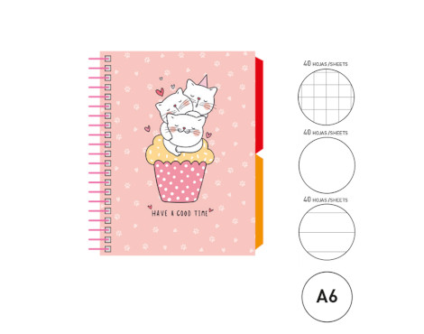 cuaderno-notas-a6-senfort-c/separadores-cats-papelería-telli
