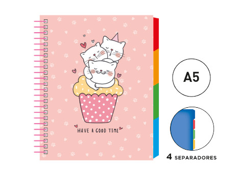 cuaderno-notas-a5-senfort-c/separadores-cats-papelería-telli