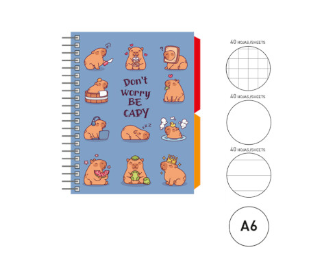 cuaderno-notas-a6-senfort-c/separadores-capibara-papelería-telli