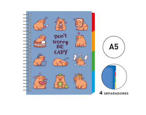 cuaderno-notas-a5-senfort-c/separadores-capibara-papelería-telli