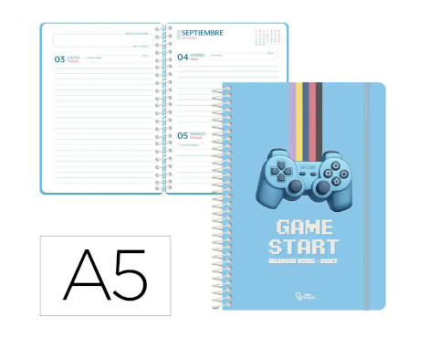 agenda-escolar-liderpapel-26-27-espiral-a5-d/p-game-on-papelería-telli