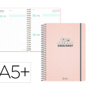 agenda-escolar-liderpapel-26-27-espiral-a5+-d/p-pattern-waves-papelería-telli