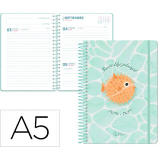 agenda-escolar-liderpapel-26-27-espiral-a5-d/p-save-planet-azul-papelería-telli