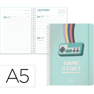 agenda-escolar-liderpapel-26-27-espiral-a5-d/p-game-on-verde-papelería-telli