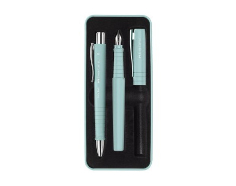 juego-regalo-faber-castell-boligrafo-y-pluma-xb-azul-caribe-papelería-telli